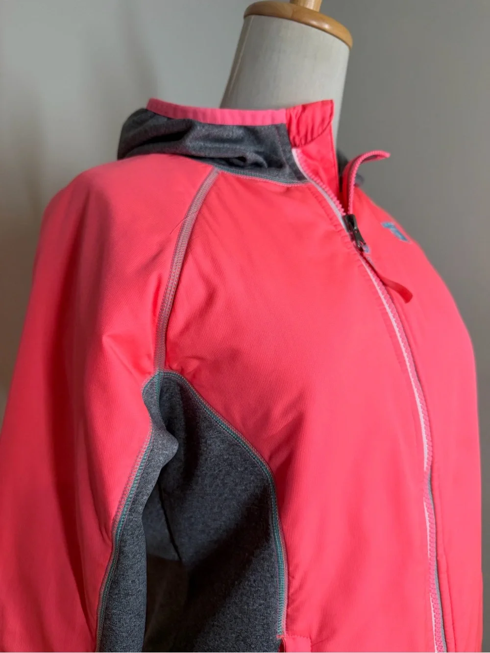 The North Face Girls Pink Grey Glacier - SZ L- Full Zip Hooded Sweatshirt Hoodie